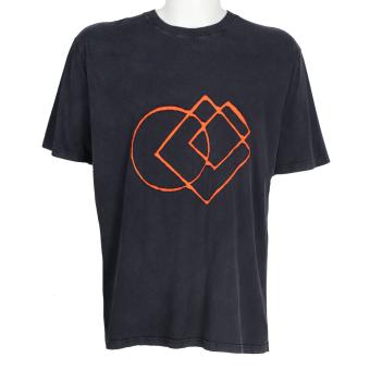 design t-shirt orange in black