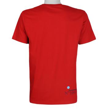 blue dot red t-shirt